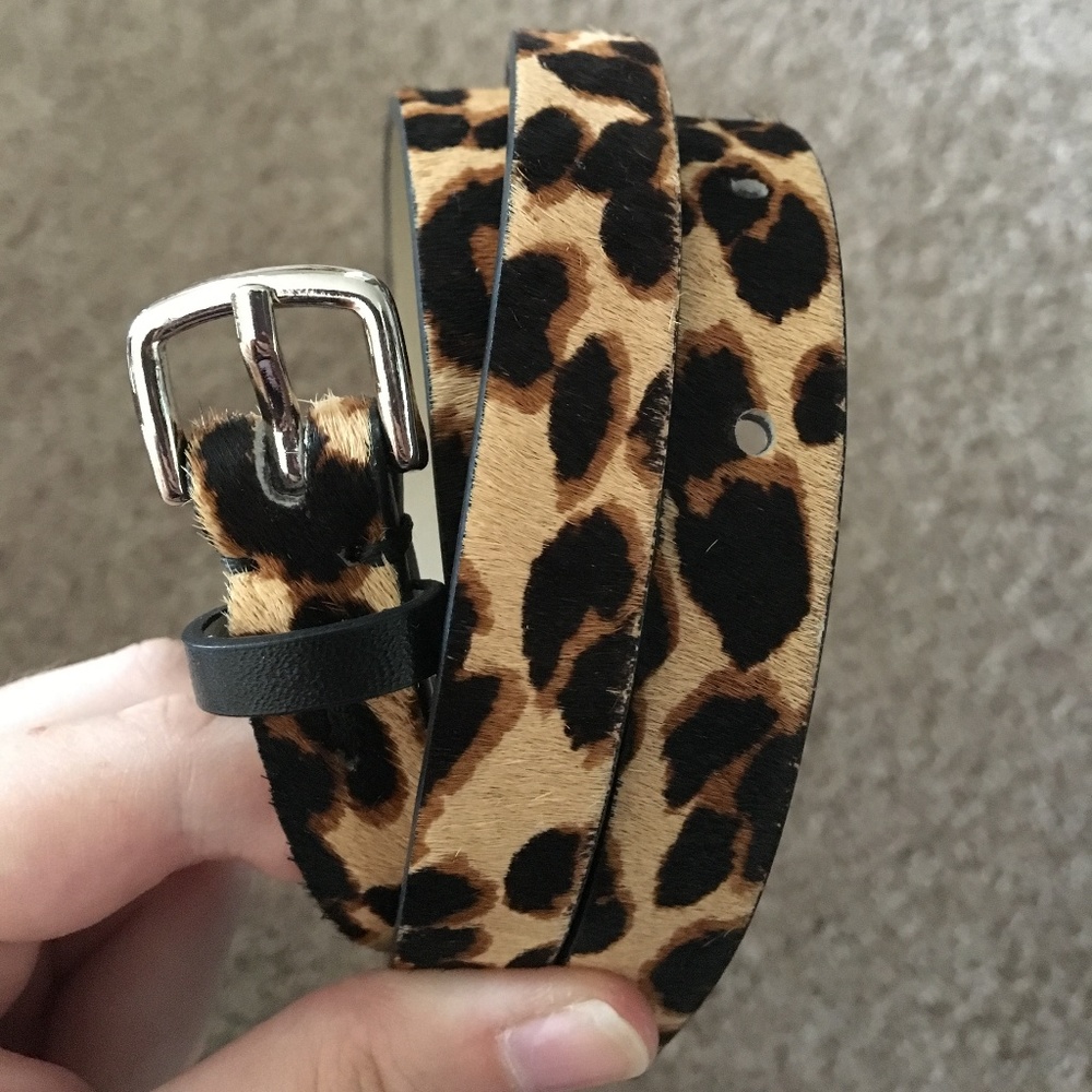 Fake Calf Hair Leopard Belt